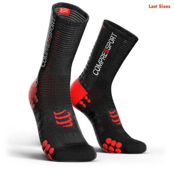 Compressport PRORACING V3.0 Fietssokken Zwart-Rood