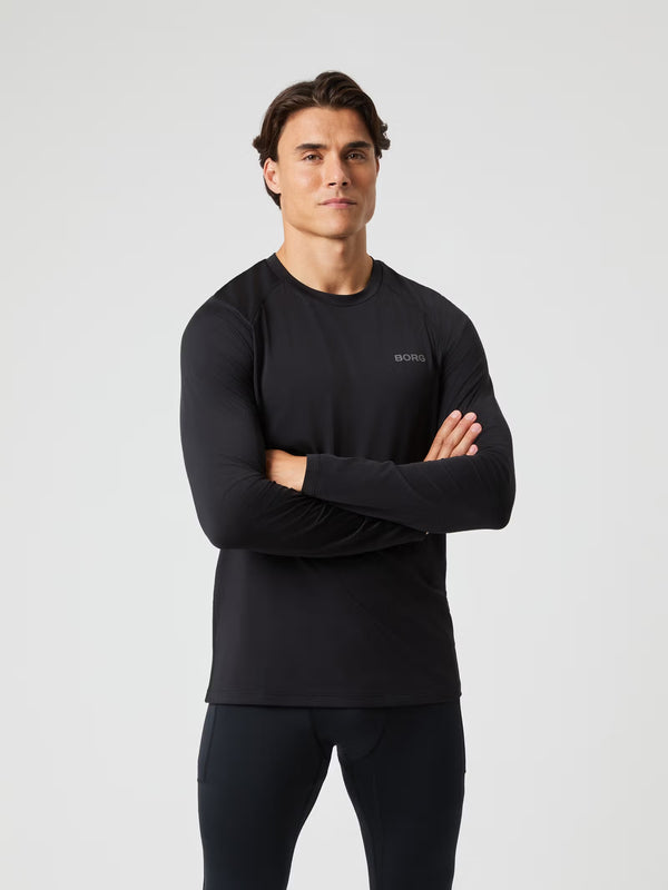 Borg Performance Long Sleeve Brushed T-Shirt Zwart