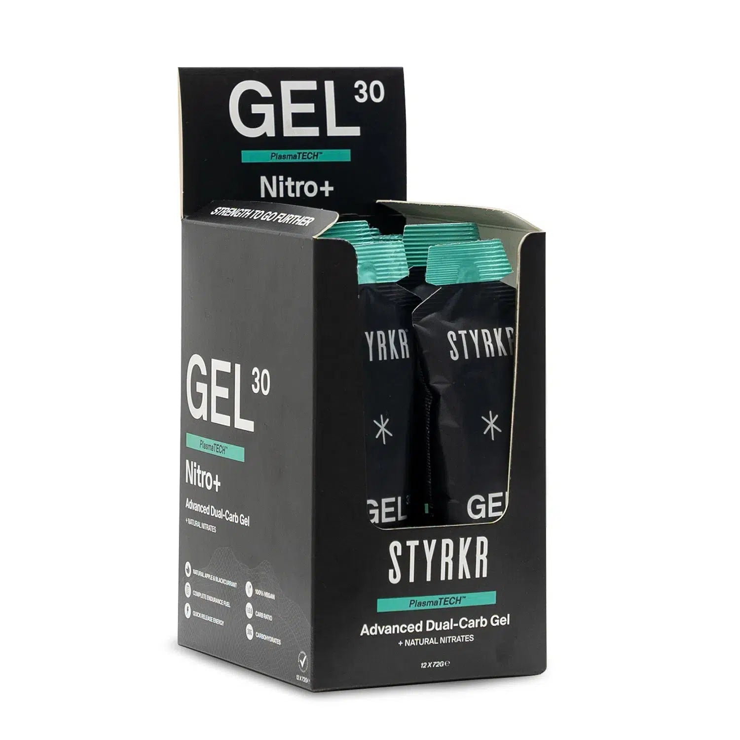 STYRKR Gel30 Nitro Dual-Carb Energiegel Doos (12x72gr)