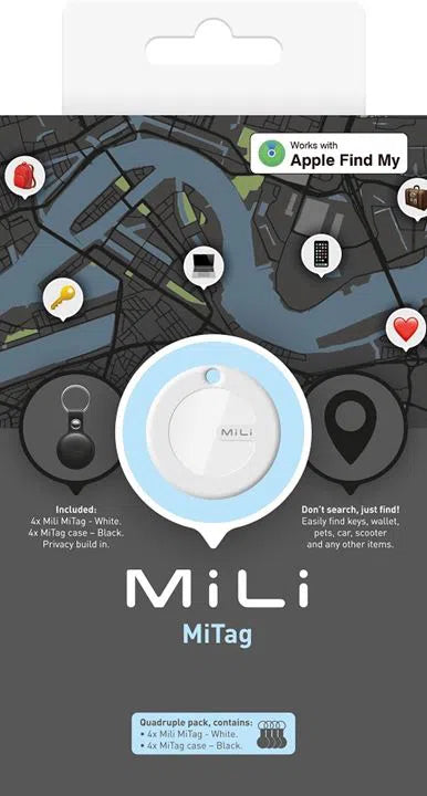 MiLi MiTag Sensor + Leren Case (4 stuk)