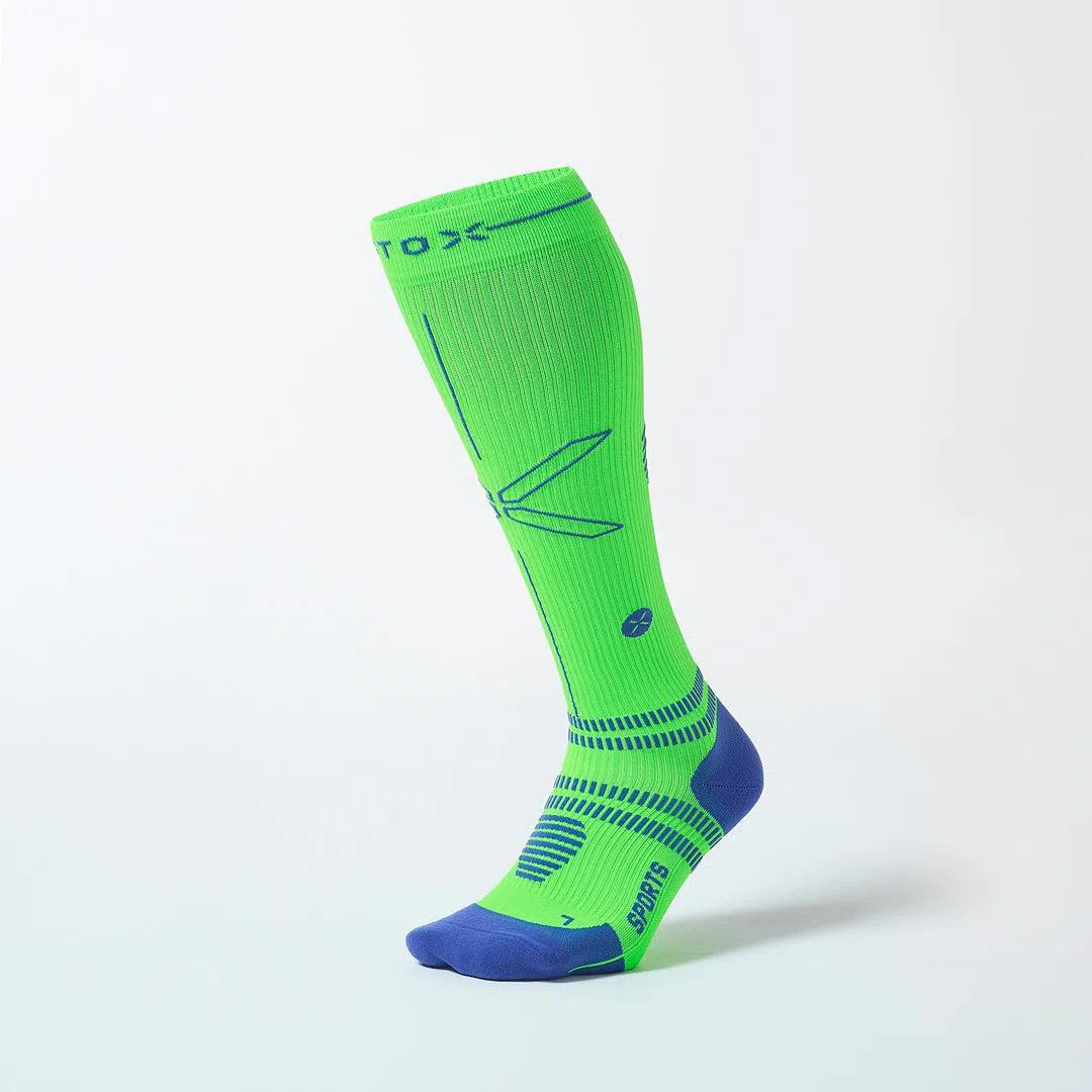 Stox Sportsokken Hoog Heren Neon Groen - Blauw