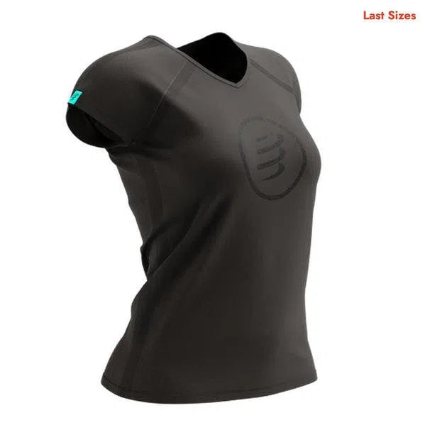 Compressport Training Korte Mouwen T-Shirt Zwart Black Edition Dames