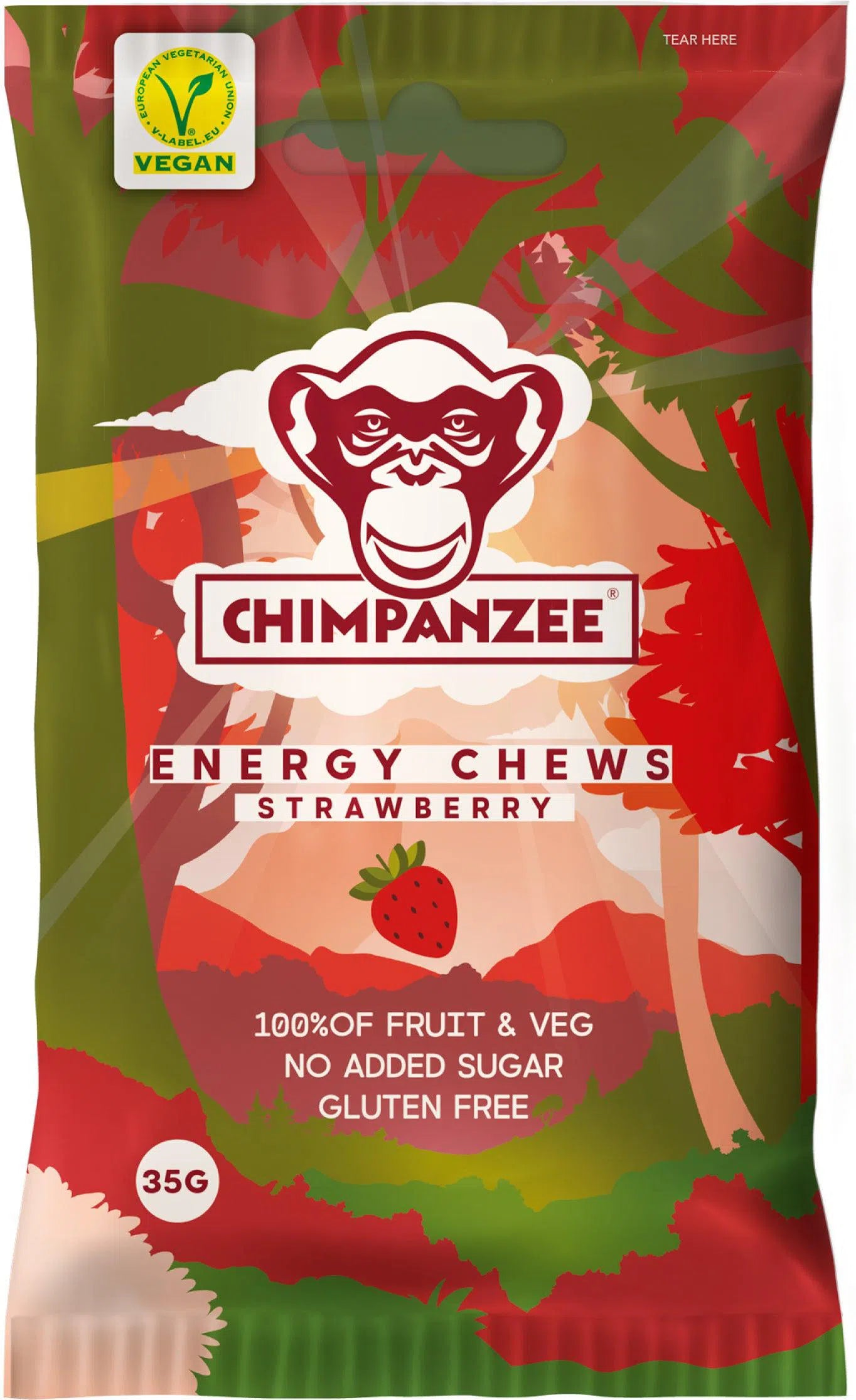 Chimpanzee Energy Chews Doos (20x35g) Aardbeien