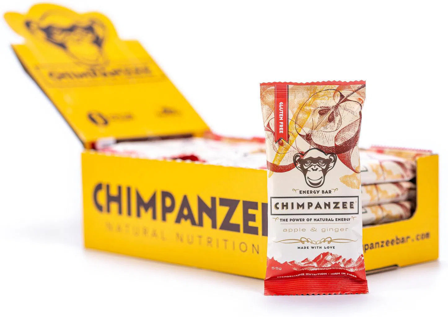 Chimpanzee Energiereep Doos (20x55gr) Apple - Ginger