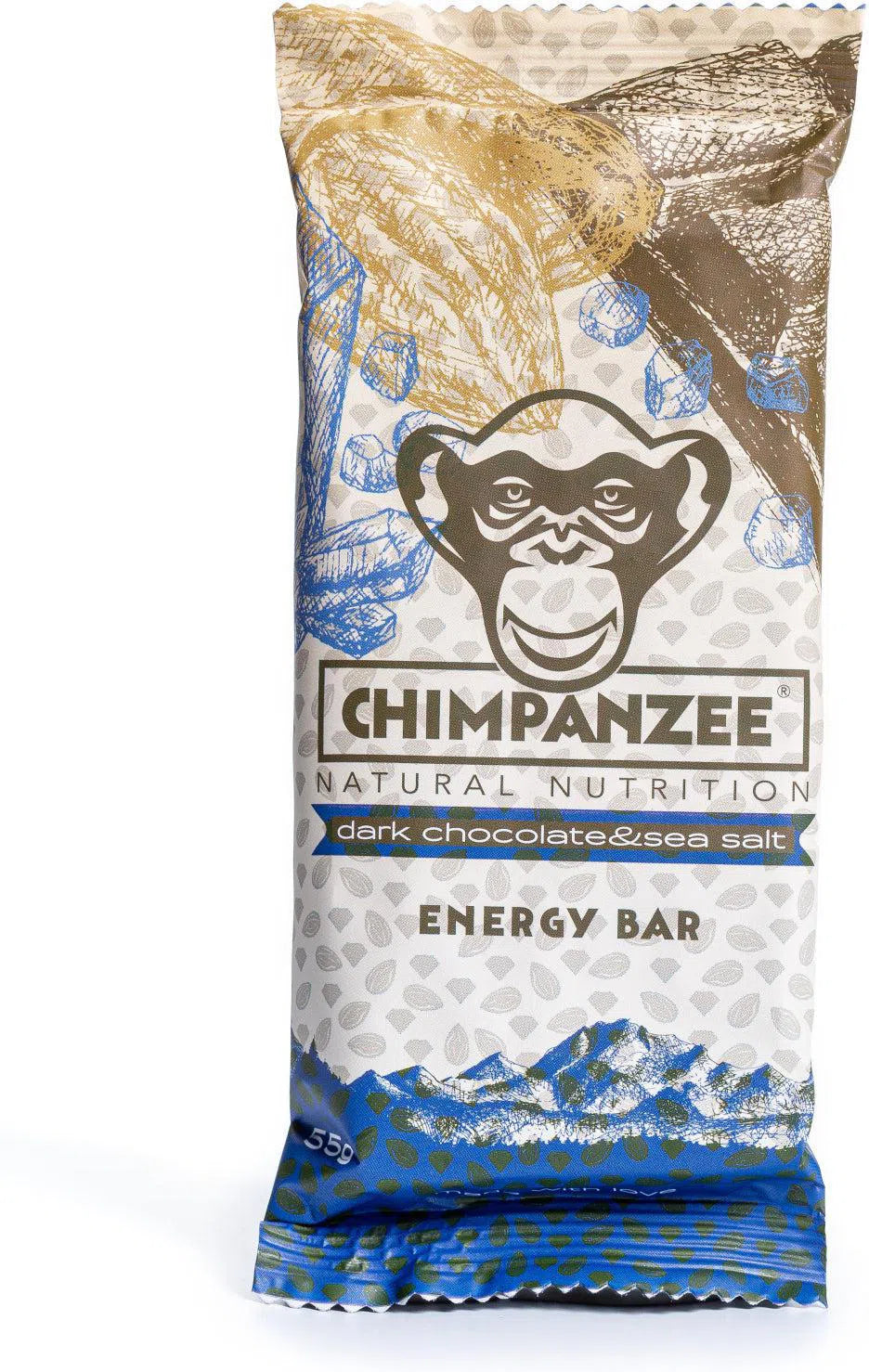 Chimpanzee Energiereep Doos (20x55gr) Pure Chocolade - Zeezout