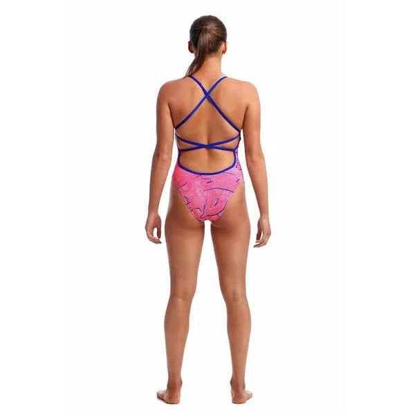 Funkita Strapped In One Piece Badpak Dames Rock Salt