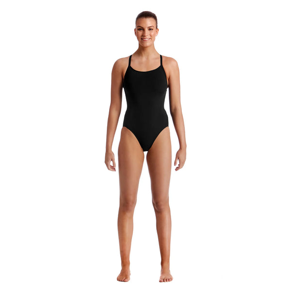 Funkita Diamond Back One Piece Zwart Badpak Dames