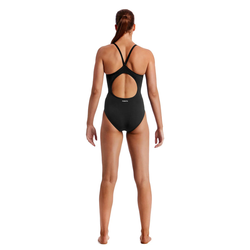 Funkita Diamond Back One Piece Zwart Badpak Dames